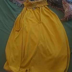 Jolie mustard halterneck tank top